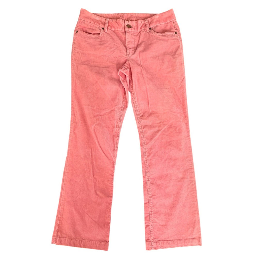 J Crew Favorite Fit Corduroy Pants Womens Size 8S Pink Orange Bootcut Casual Y2K